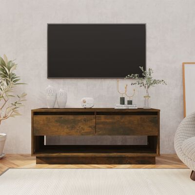 vidaXL TV Stand Smoked Oak 40.2"x16.1"x17.3" Engineered Wood