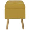 vidaXL Bench Mustard Yellow and Gold Velvet, Solid Pine Wood Medium