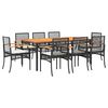 vidaXL Garden Dining Set Black, Cream White