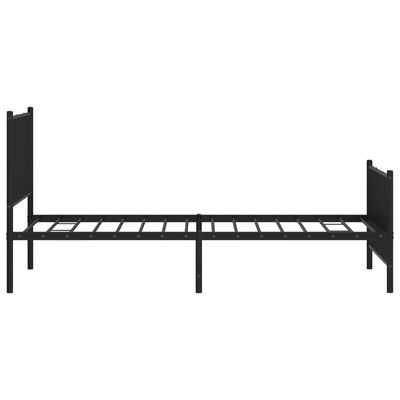 vidaXL Metal Bed Frame with Headboard and Footboard Black 39.4"x74.8" Twin