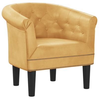 vidaXL Tub Chair Gold Faux Leather