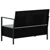 vidaXL Garden Bench Black PE rattan 2-Seater Garden Bench Rectangular