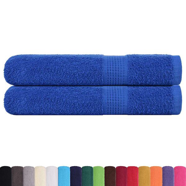 vidaXL Towel Set of 2 Blue Cotton XXL Bath Towel Bath Towel