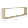 vidaXL Wall Shelf Set of 4 Sonoma oak Engineered wood
