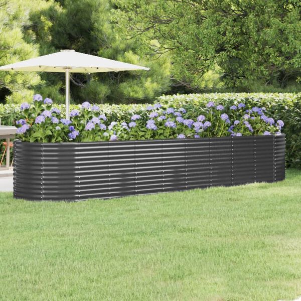 vidaXL Garden Raised Bed Anthracite Powder-coated steel