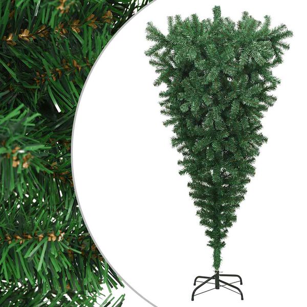 vidaXL Christmas Tree Green PVC, Steel 70.9 in Adjustable Armrests