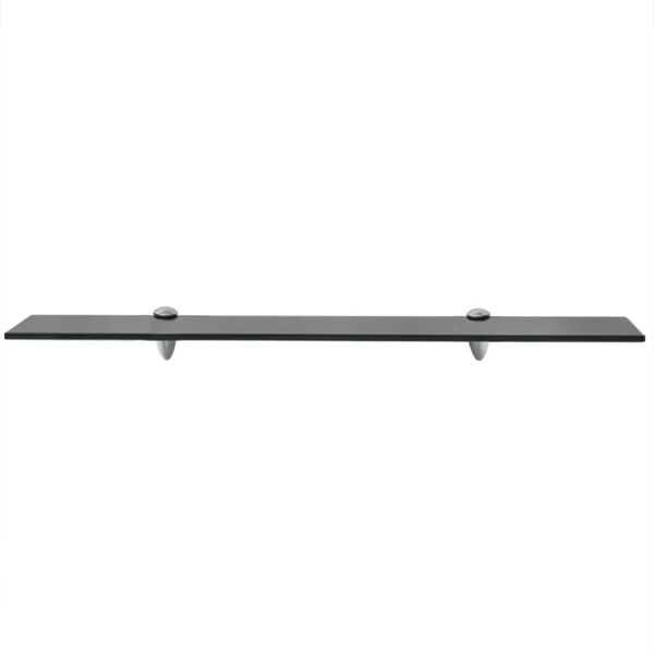 vidaXL Floating Shelf Set of 2 Black Tempered safety glass, Zinc alloy