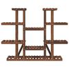 vidaXL Flower Stand Carbonized brown Carbonized solid fir wood Large