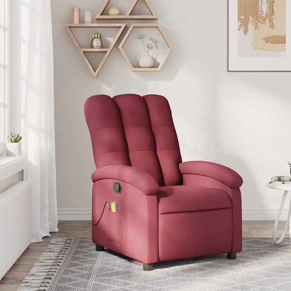 vidaXL Massage Recliner Chair Wine Red