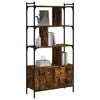 vidaXL Bookcase Smoked oak Engineered wood, steel 30.1 x 11.8 x 60.8 in