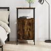 vidaXL Bedside Cabinet Smoked Oak Engineered Wood Medium Adjustable Feet