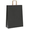 vidaXL Paper Bags 50 pcs with Handles Black 12.6x4.7x16.5"