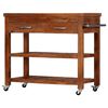 vidaXL Kitchen Trolley 39.4"x18.9"x35" Solid Wood Acacia