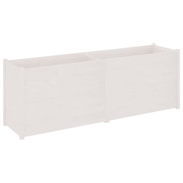 vidaXL Garden Planter White Solid pinewood 78.7 in x 19.7 in x 27.6 in