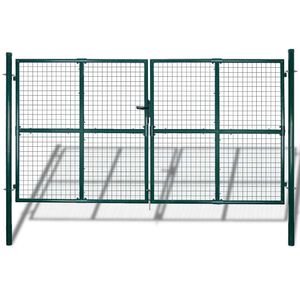 vidaXL Garden Mesh Gate Fence Door Wall Grille 118.1x68.9"