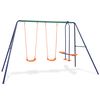 vidaXL Swing Set Blue Steel and Plastic Ages 3-10 Durable Swing Set
