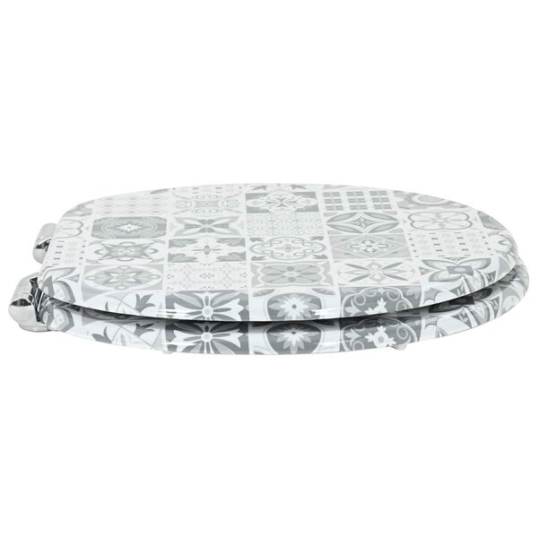 vidaXL WC Toilet Seats 2 pcs with Soft Close Lids MDF Porcelain Design (2x143934)