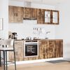 vidaXL Kitchen Cabinet Set Smoked oak Engineered wood and glass 8-piece