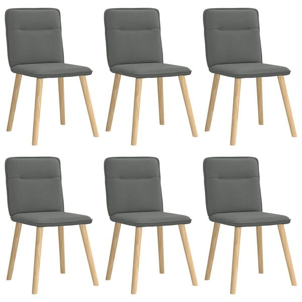 vidaXL Dining Chair Set of 6 Dark Grey