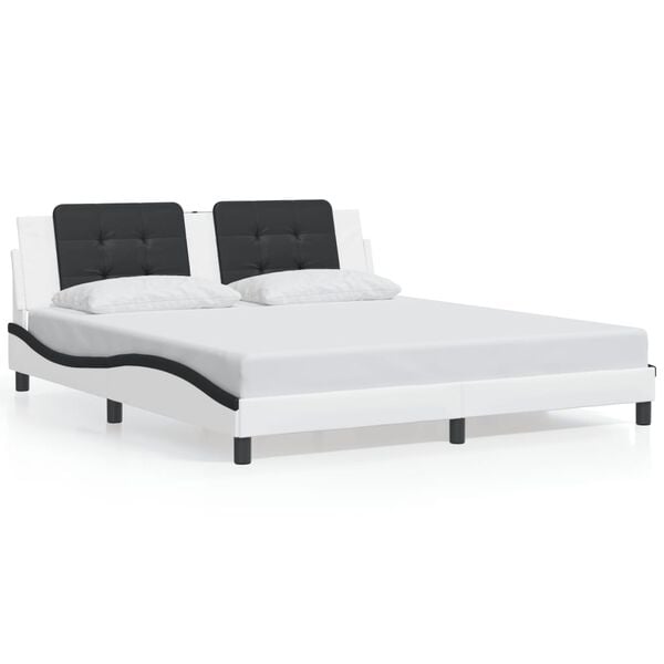 vidaXL Bed Frame White and Black