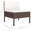 vidaXL Patio Furniture Set Brown PE rattan Large Modular