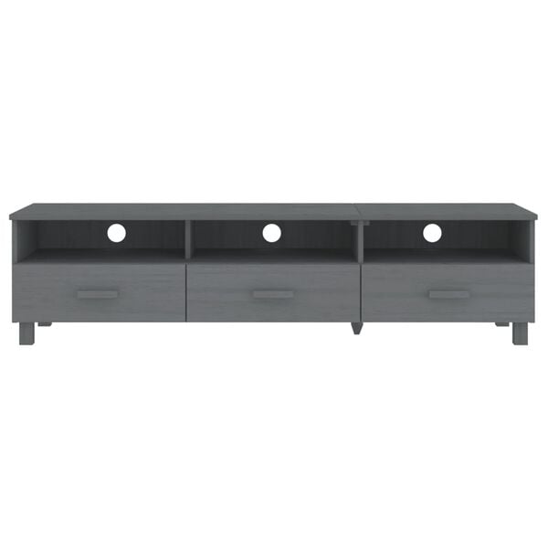 vidaXL TV Cabinet Dark Grey Solid Pinewood, MDF Standard TV Cabinet