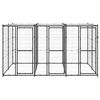 vidaXL Dog Kennel Black and silver Powder-coated steel 78.2 sq ft