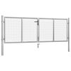 vidaXL Garden Gate Galvanised Steel 118.1x29.5" Silver
