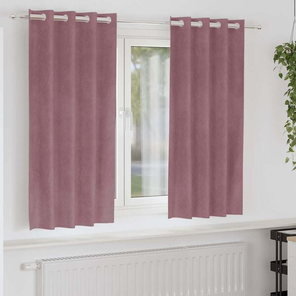 vidaXL Blackout Curtains 2 pcs Dark Pink 55.12 x 68.90 in Velvet