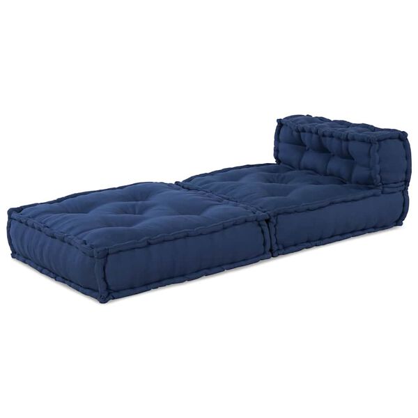 vidaXL Modular Sofa Indigo 27.56 x 27.56 x 22.05 in Fabric