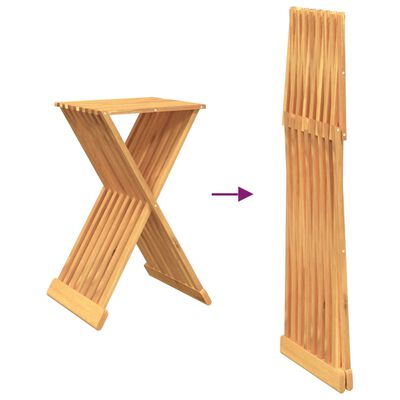 vidaXL Folding Stool 15.7"x12.8"x27.6" Solid Wood Teak