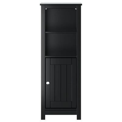 vidaXL Bathroom Cabinet BERG Black 15.7"x13.4"x43.3" Solid Wood Pine