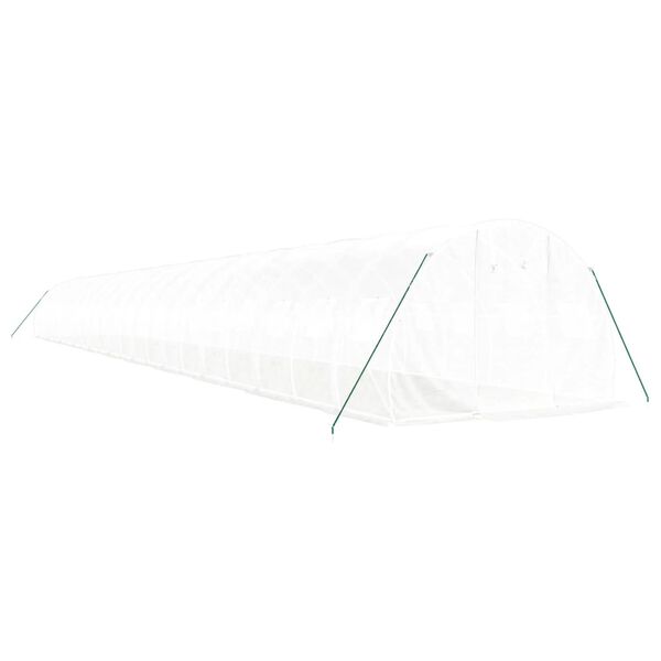 vidaXL Greenhouse White Polyethylene and galvanized steel Large