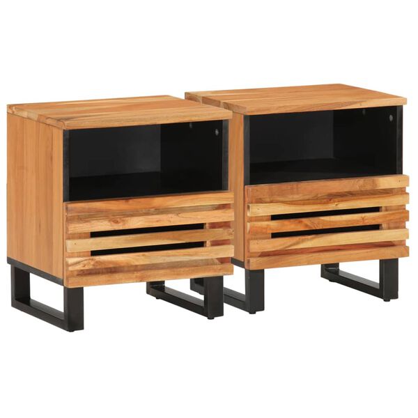 vidaXL Bedside Cabinet Set of 2 Brown