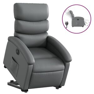 vidaXL Electric Stand Up Recliner Chair Grey Faux leather, metal, plywood