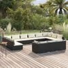 vidaXL Garden Lounge Set Black, Cream