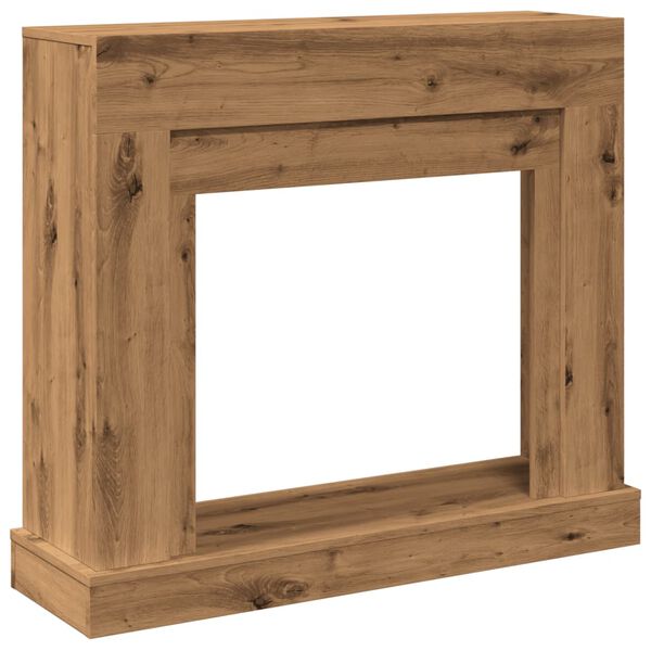vidaXL Fireplace Surround Artisan Oak 39.4x11.8x34.4" Engineered Wood