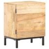vidaXL Bedside Cabinet Natural Solid mango wood with powder-coated steel