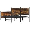 vidaXL Bed Frame Smoked Oak Steel, Engineered Wood Small Double