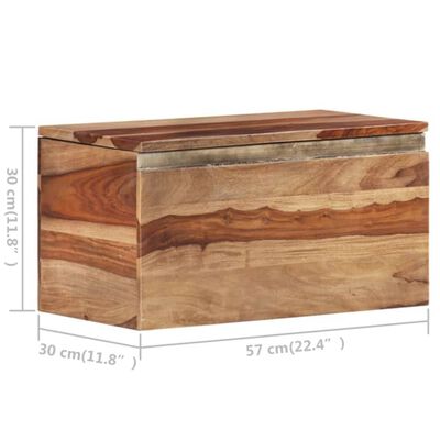 vidaXL Storage Chest 22.4"x11.8"x11.8" Solid Sheesham Wood