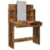 vidaXL Dressing Table Old wood Engineered wood, glass Adjustable Armrests