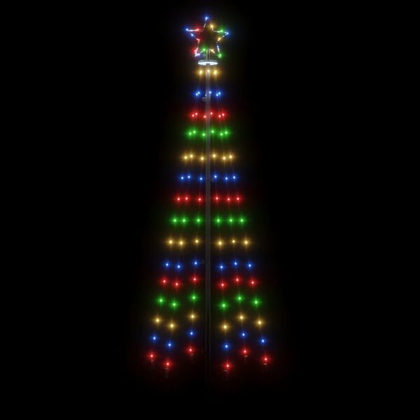 vidaXL Christmas Tree With Spike Colorful Powder-coated steel, copper, PVC