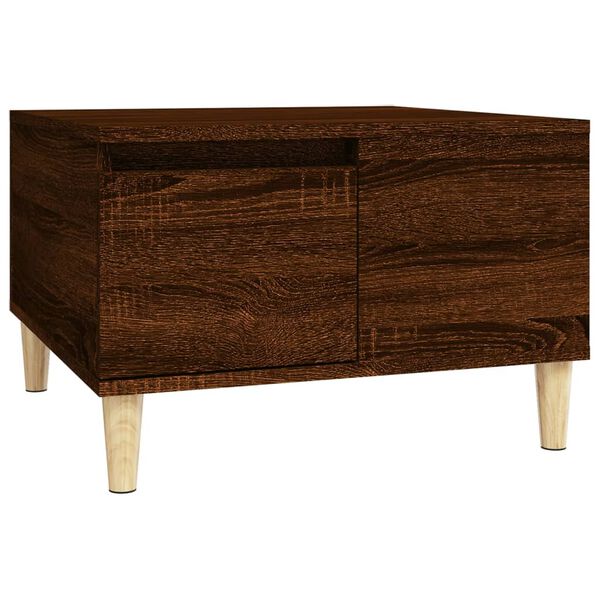 vidaXL Coffee Table Brown Oak Engineered Wood 21.7x21.7x14.4 in