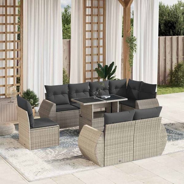vidaXL Garden Sofa Set Light Grey