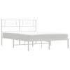 vidaXL Bed Frame White Tough Powder-Coated Steel Full Bed Frame