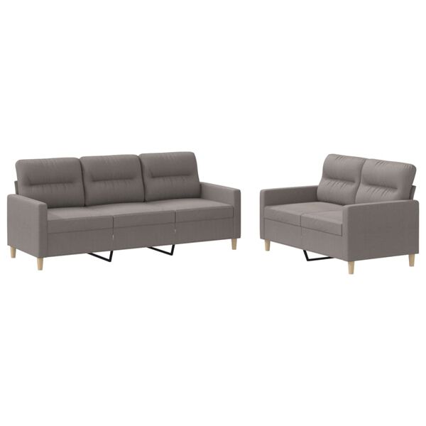 vidaXL Sofa Set Taupe Fabric (100% polyester), metal, textilene, plywood