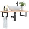 vidaXL Basin Shelf Wall Mounted Steel and Solid Wood Oak