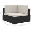 vidaXL Patio Sofa Set Set of 4 Black, Cream White