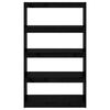 vidaXL Book Cabinet Black Solid pinewood Medium Book Cabinet