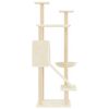 vidaXL Cat Tree Cream Engineered wood Large Cat Tree Rectangular